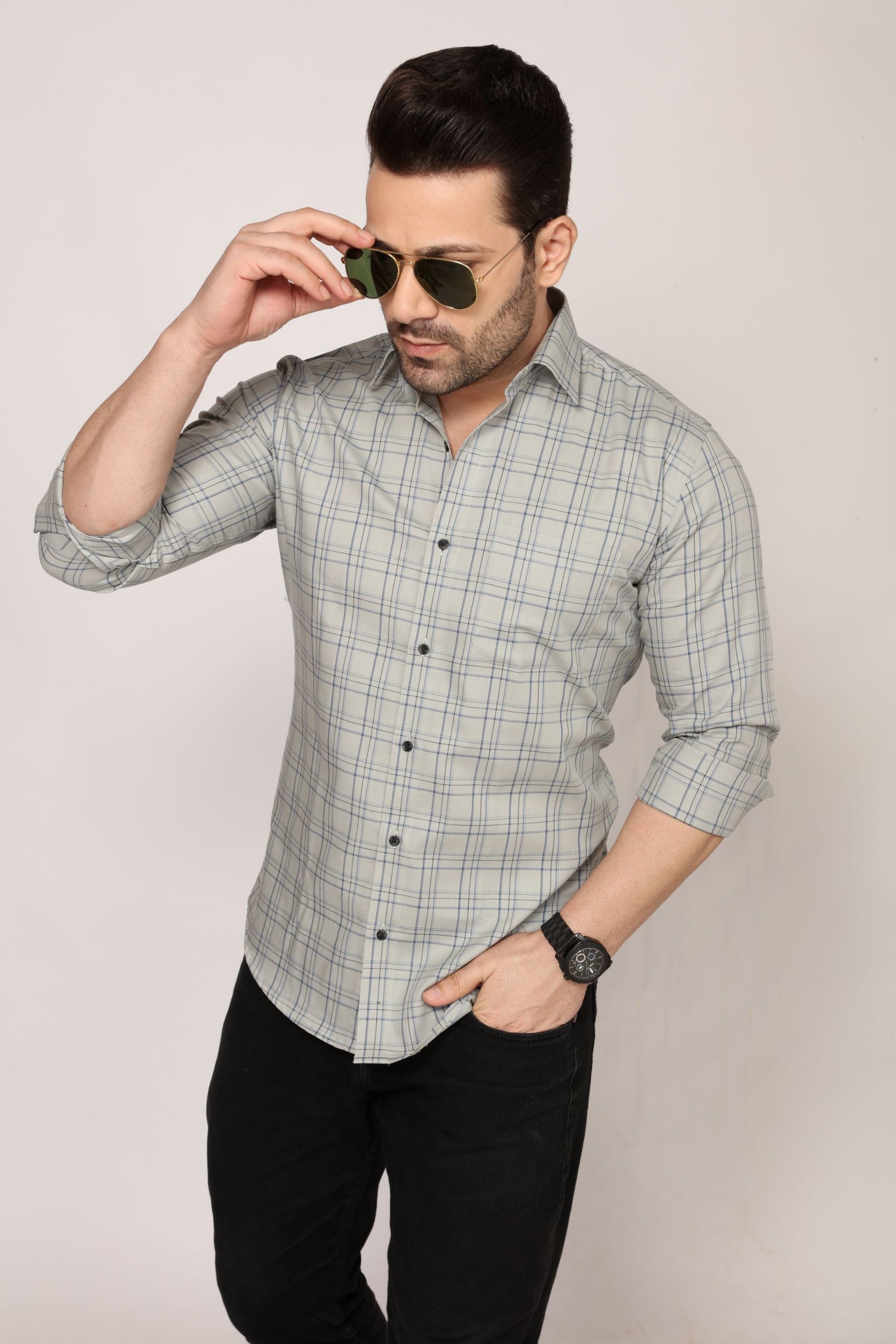 Leicester - Checkered slim fit shirt - John Watson