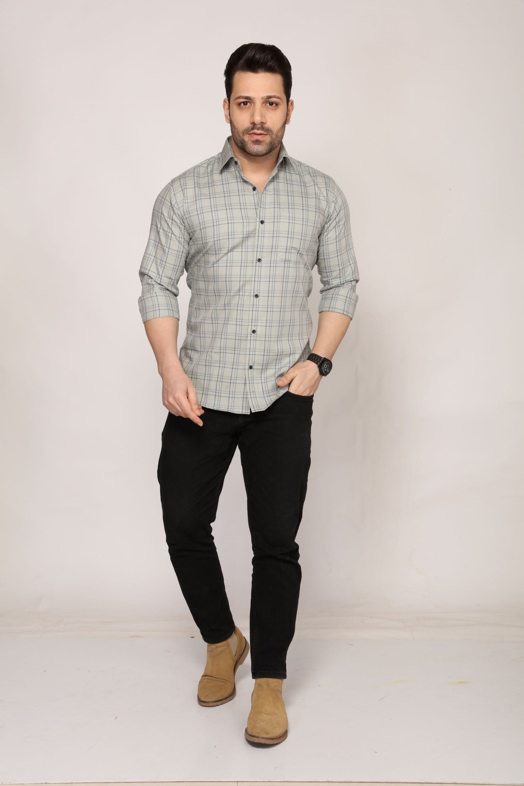 Leicester - Checkered slim fit shirt - John Watson