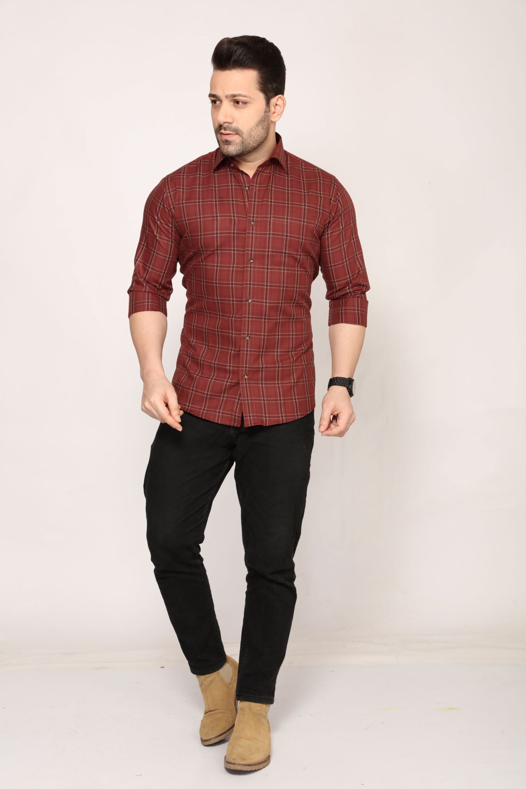 Newcastle - Checkered slim fit shirt - John Watson