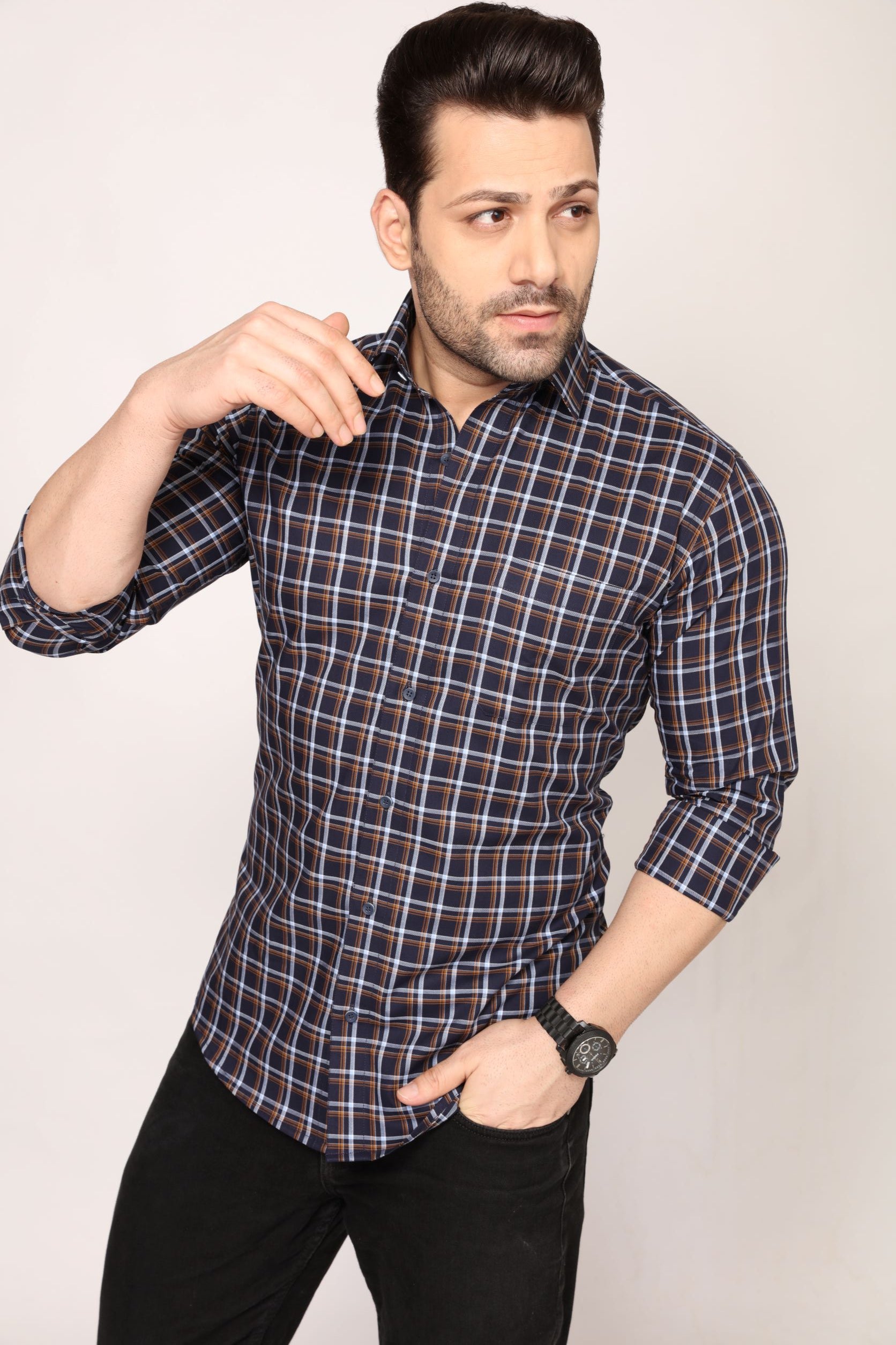 Newport - Checkered slim fit shirt - John Watson