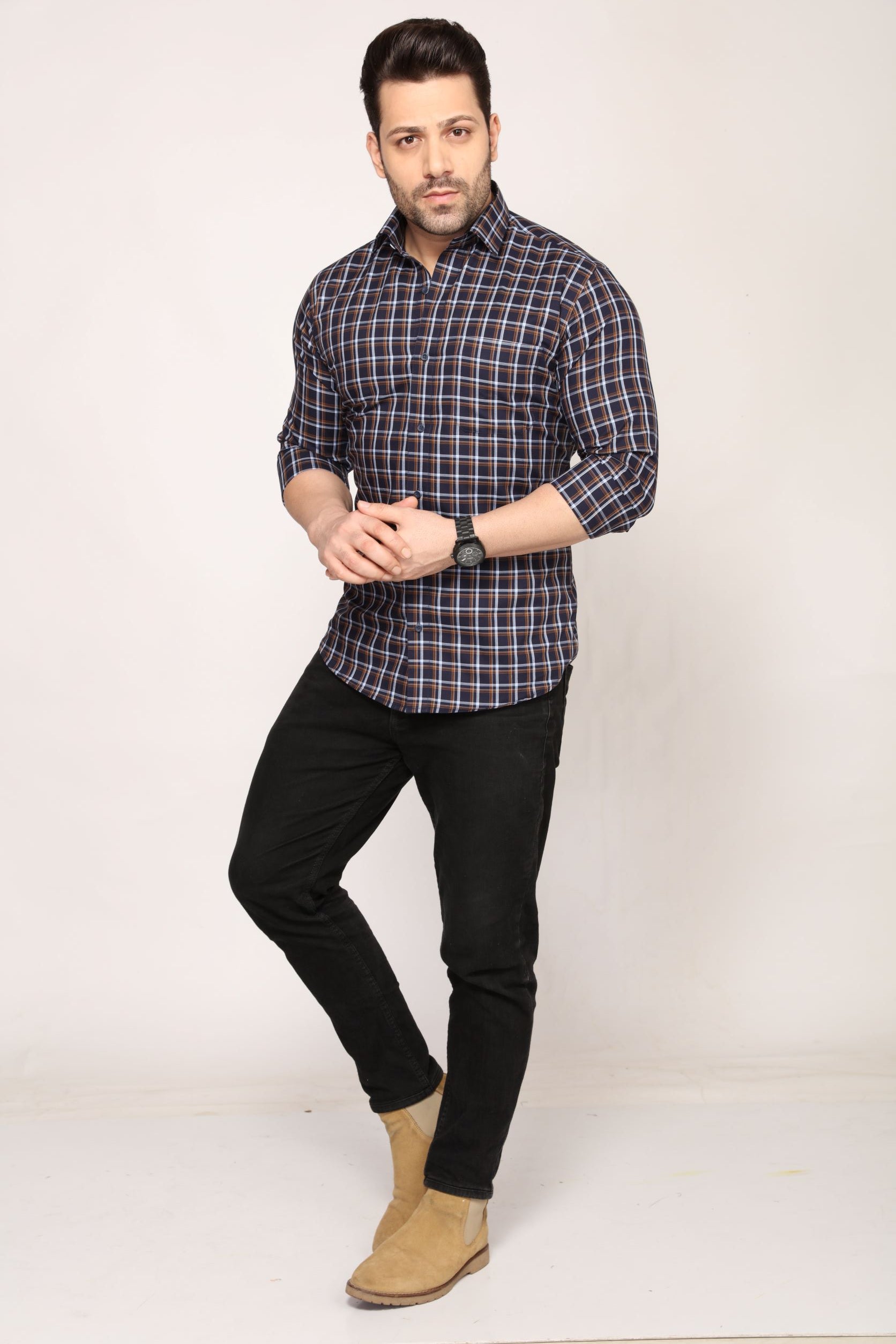 Newport - Checkered slim fit shirt - John Watson