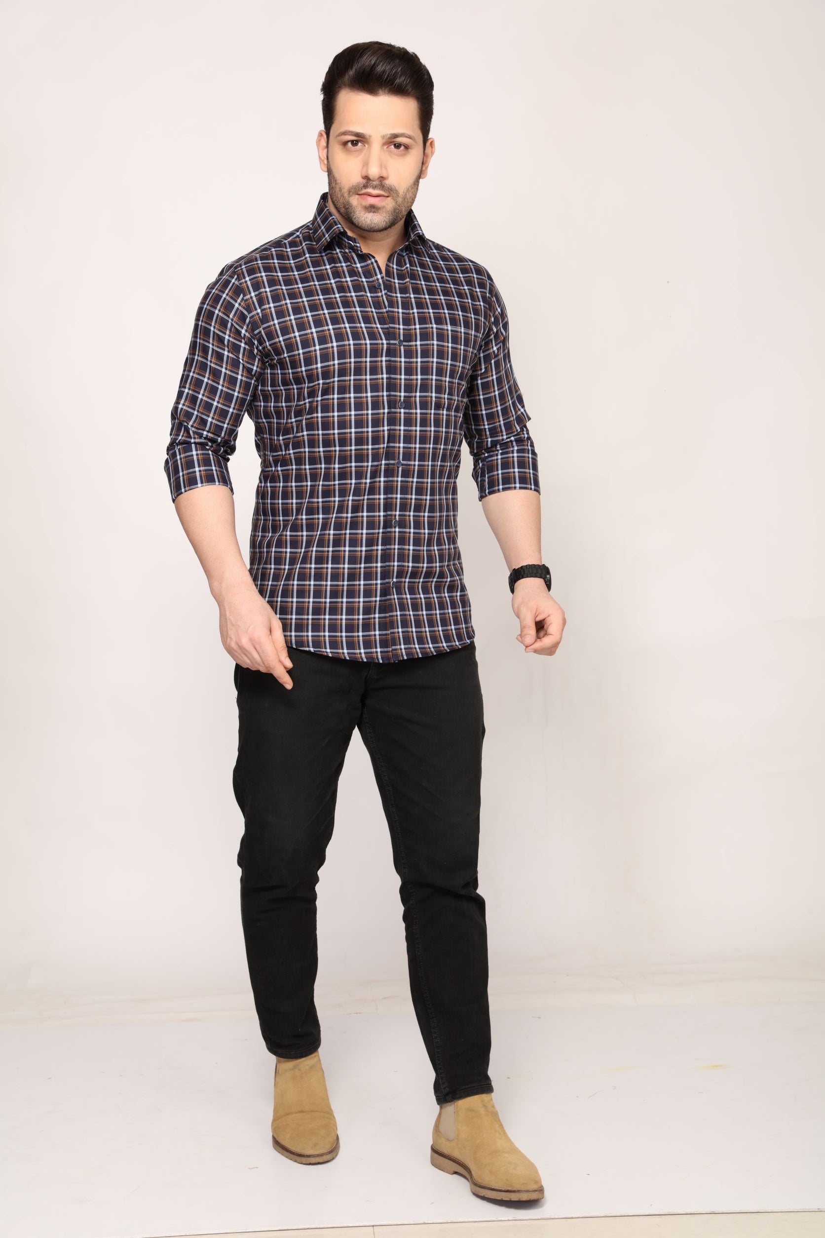 Newport - Checkered slim fit shirt - John Watson