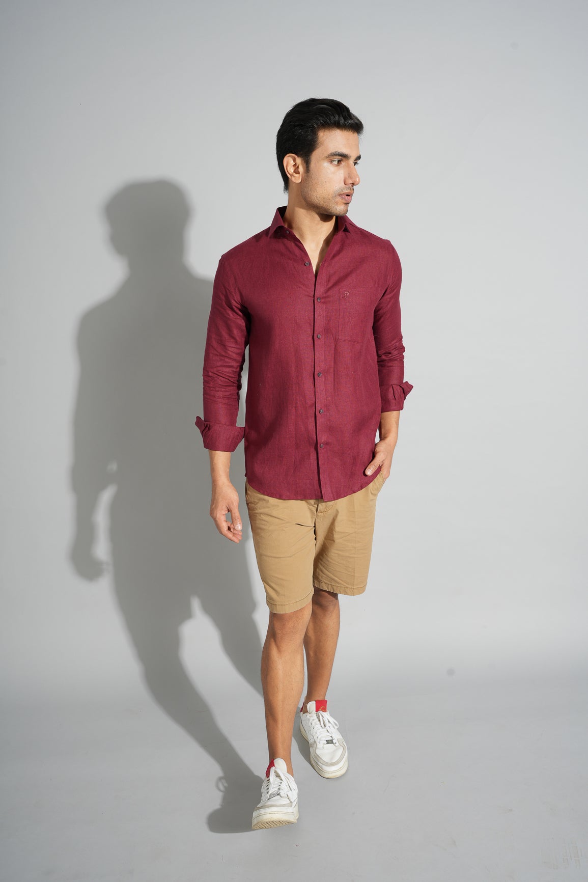 Blood Red - Pure Linen Shirt