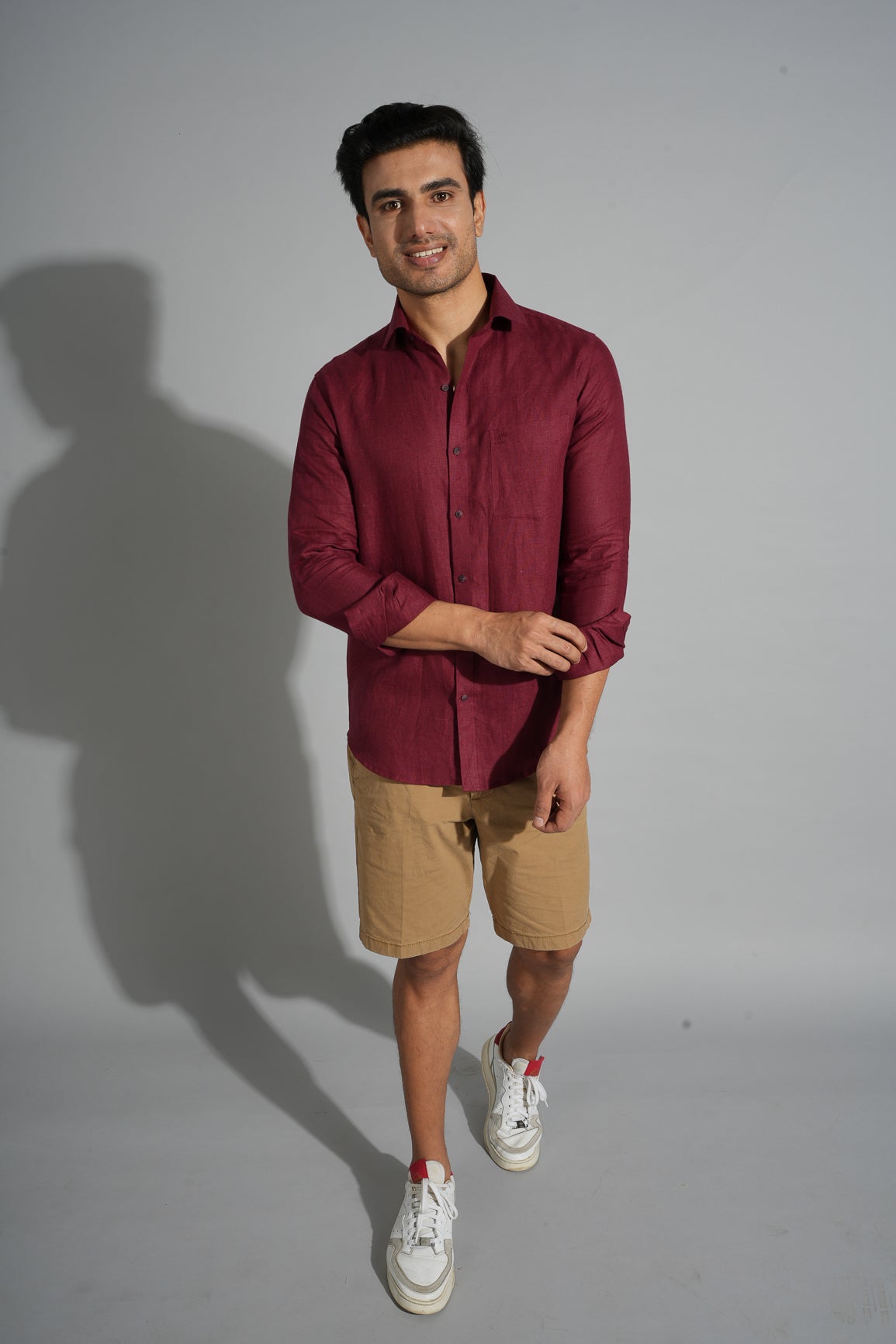 Blood Red - Pure Linen Shirt