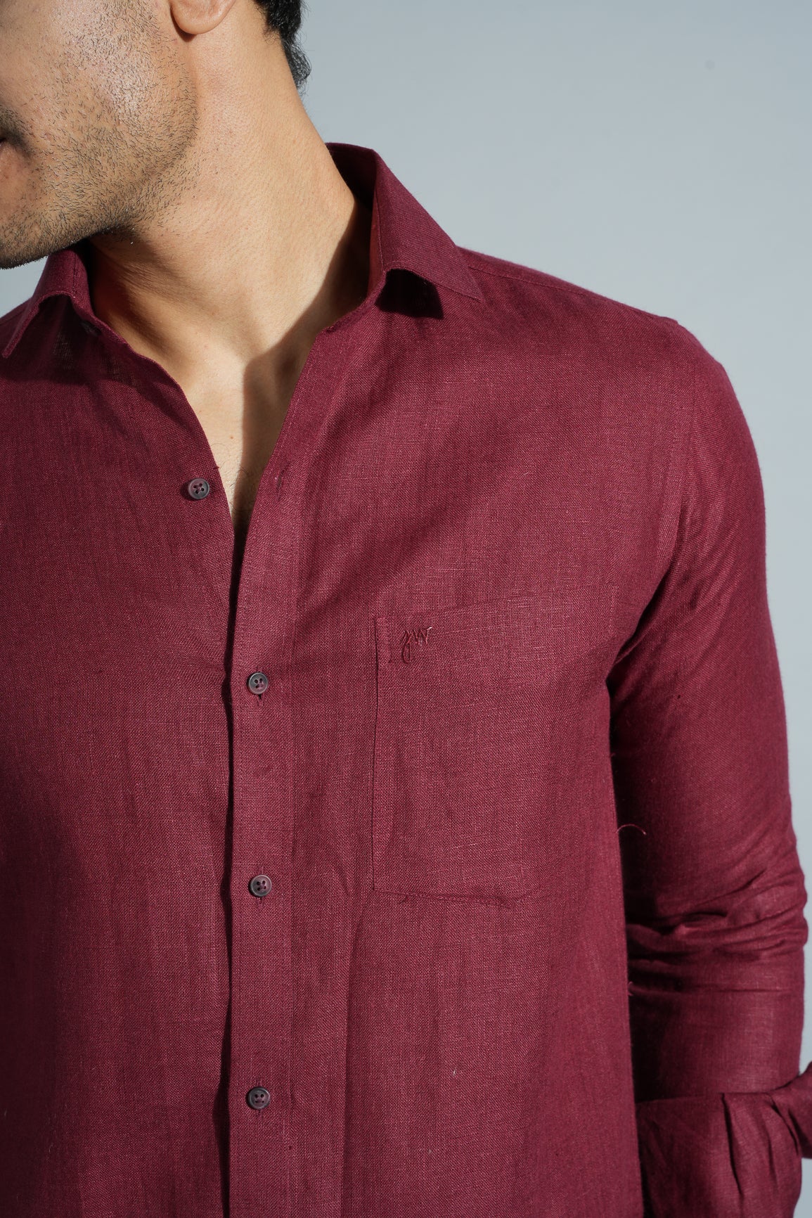 Blood Red - Pure Linen Shirt