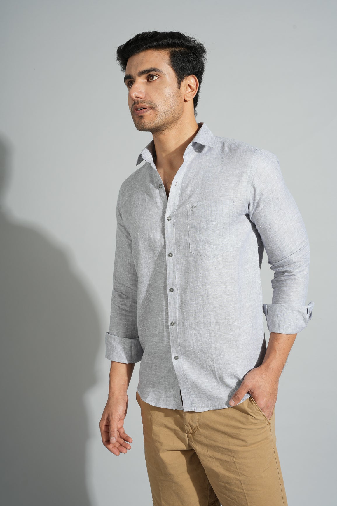 Slate Grey - Pure Linen Shirt