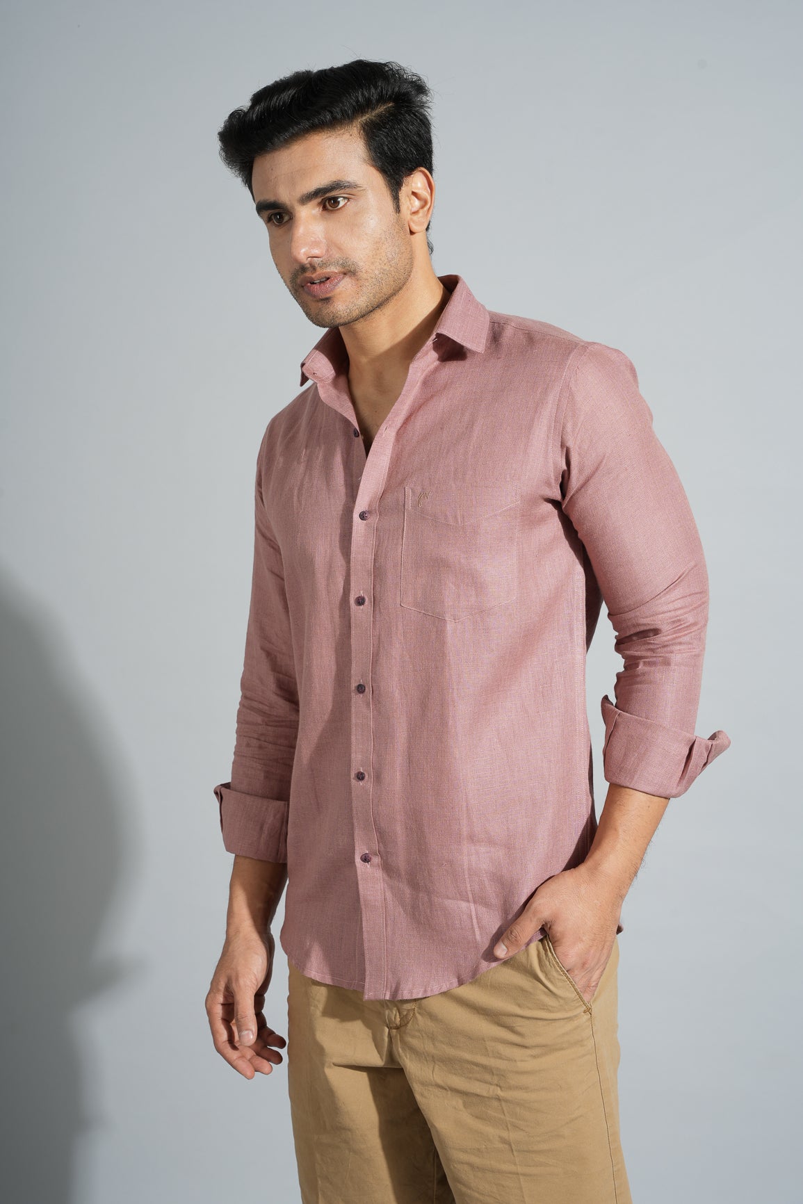 Orion Pink - Pure Linen Shirt