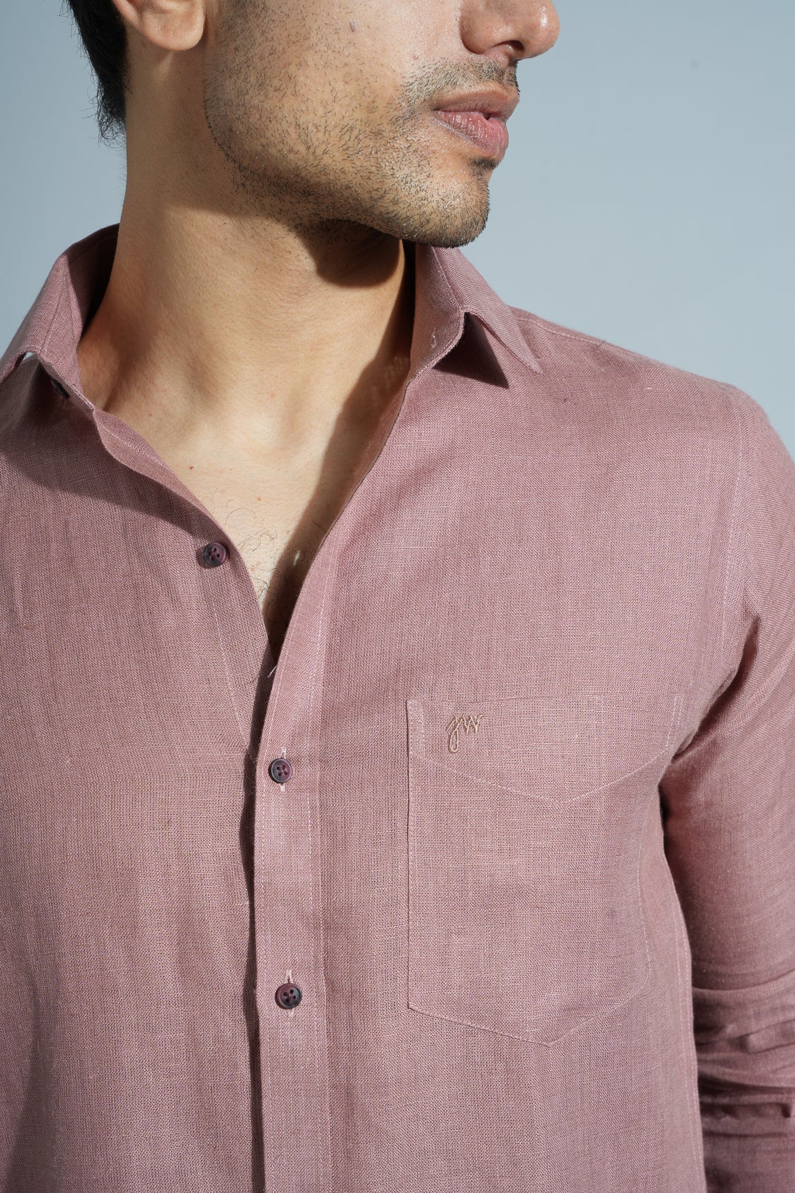 Orion Pink - Pure Linen Shirt