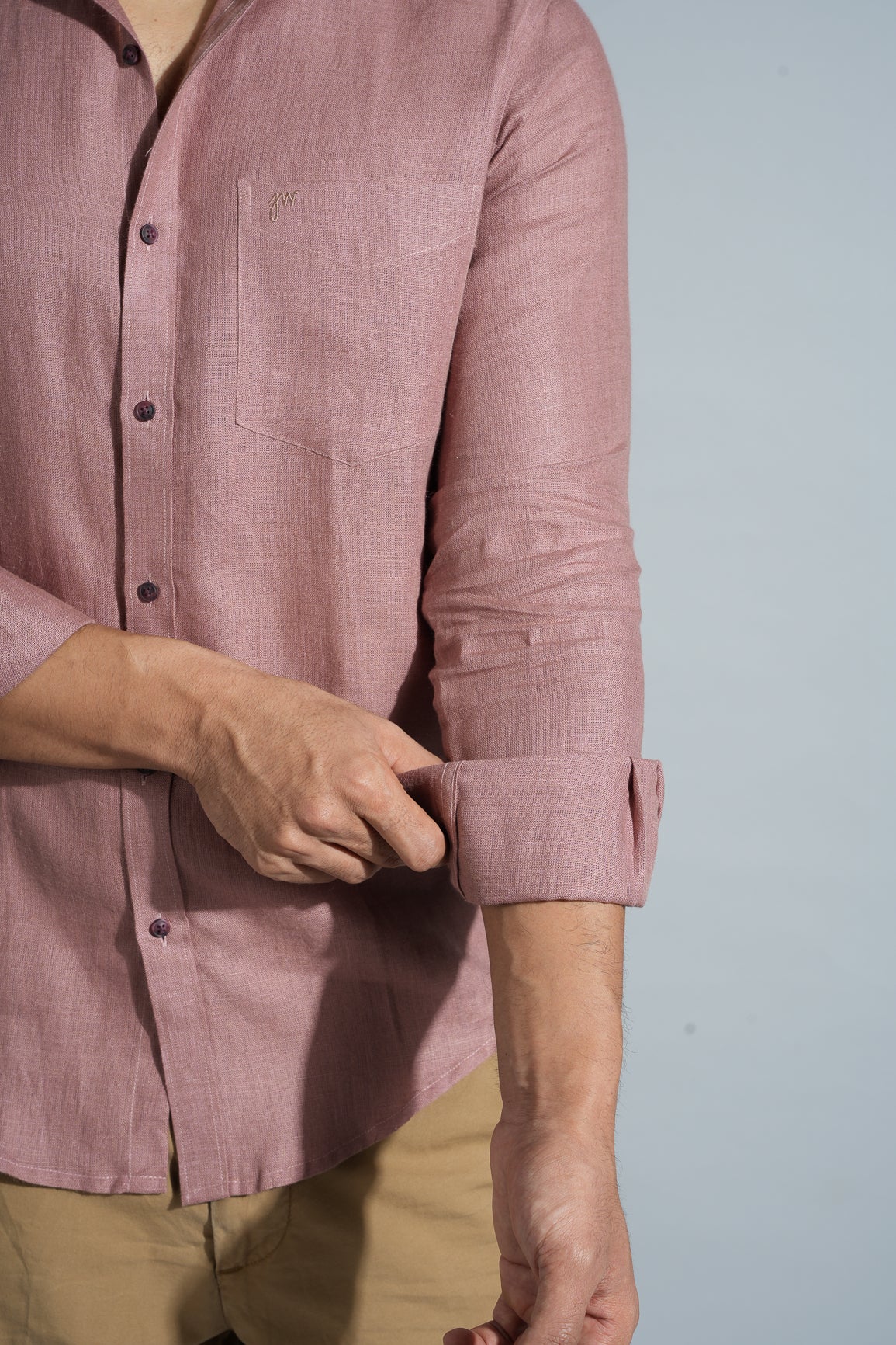 Orion Pink - Pure Linen Shirt