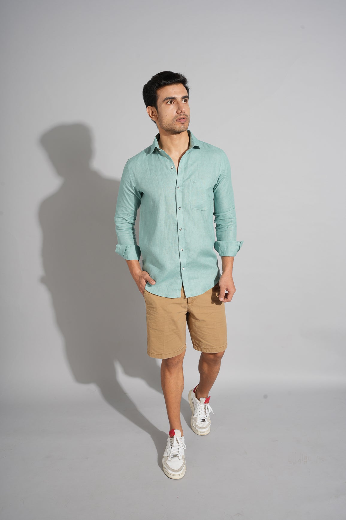 Meridian Green - Pure Linen Shirt