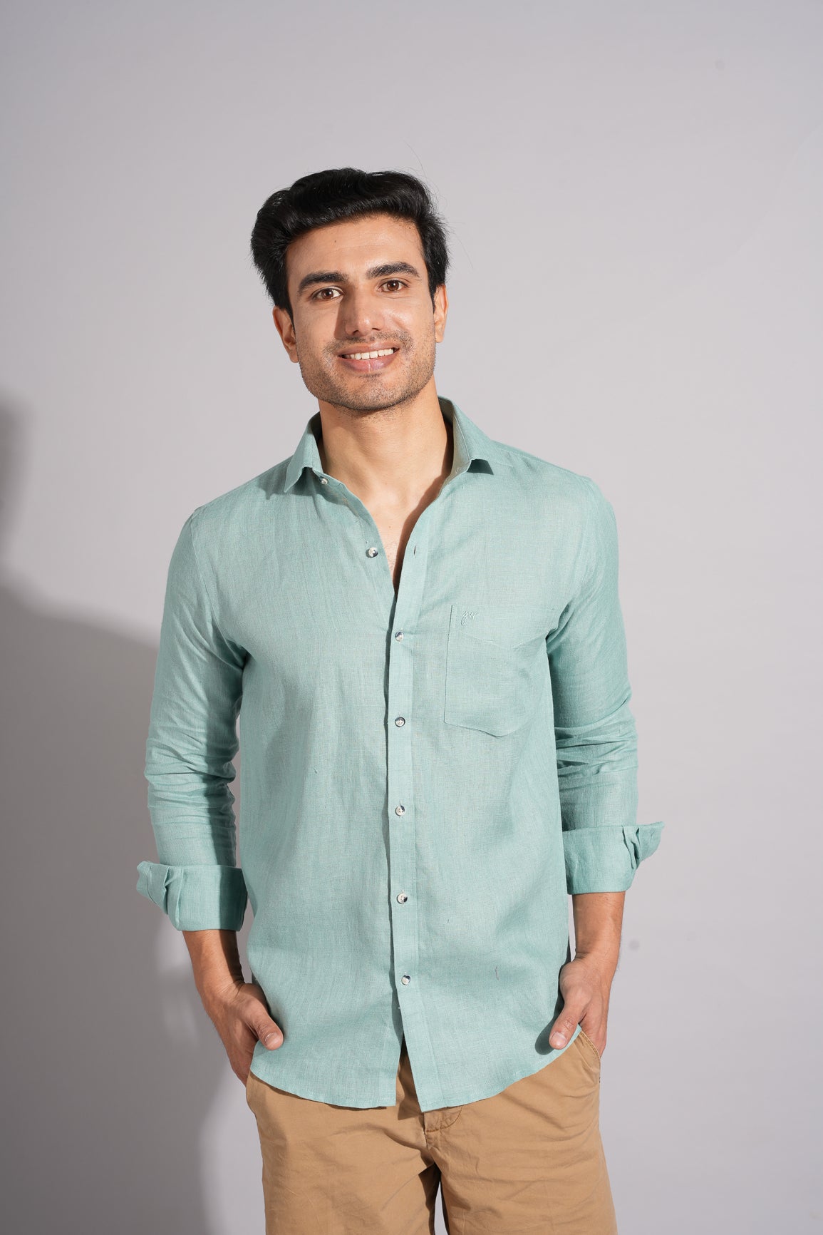 Meridian Green - Pure Linen Shirt