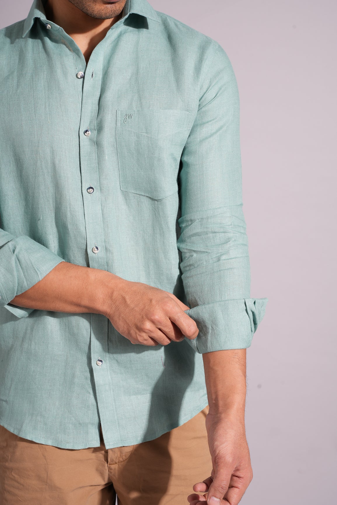 Meridian Green - Pure Linen Shirt