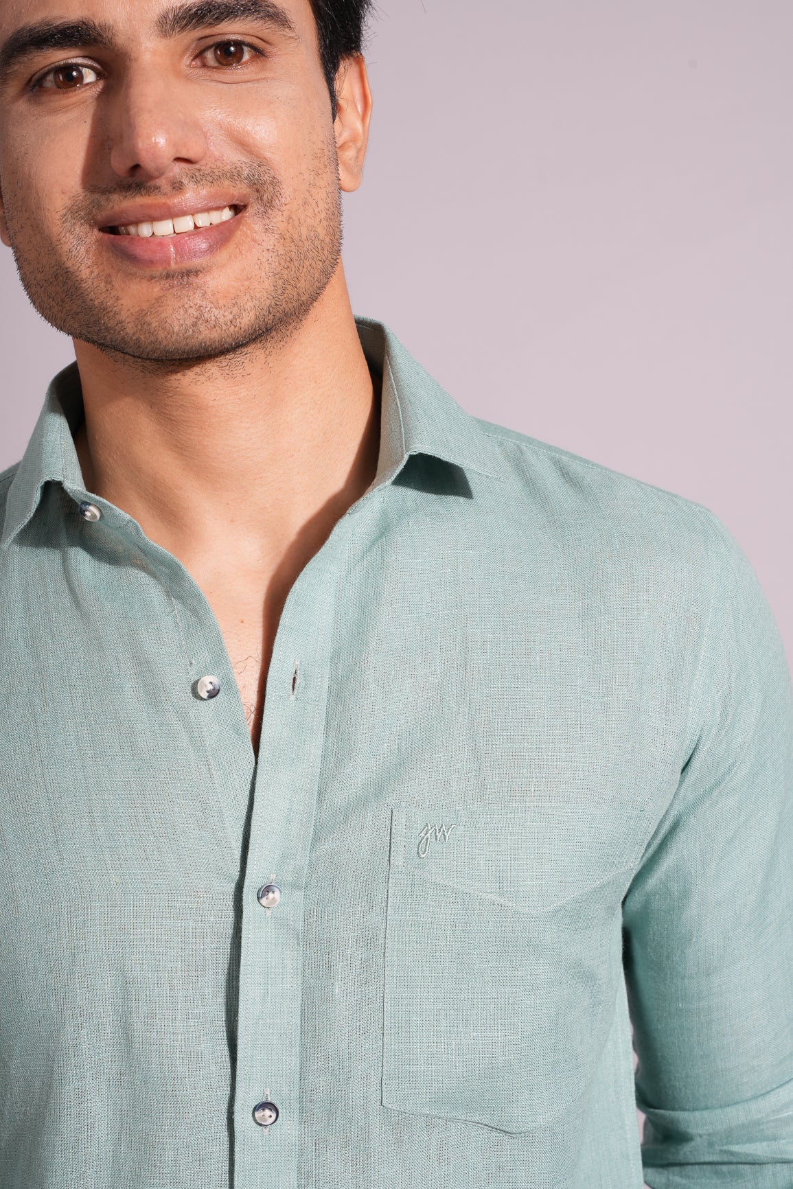 Meridian Green - Pure Linen Shirt