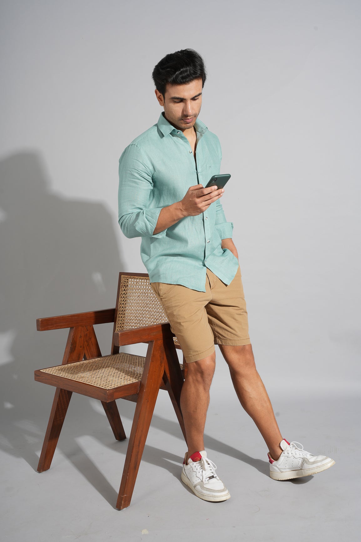 Meridian Green - Pure Linen Shirt