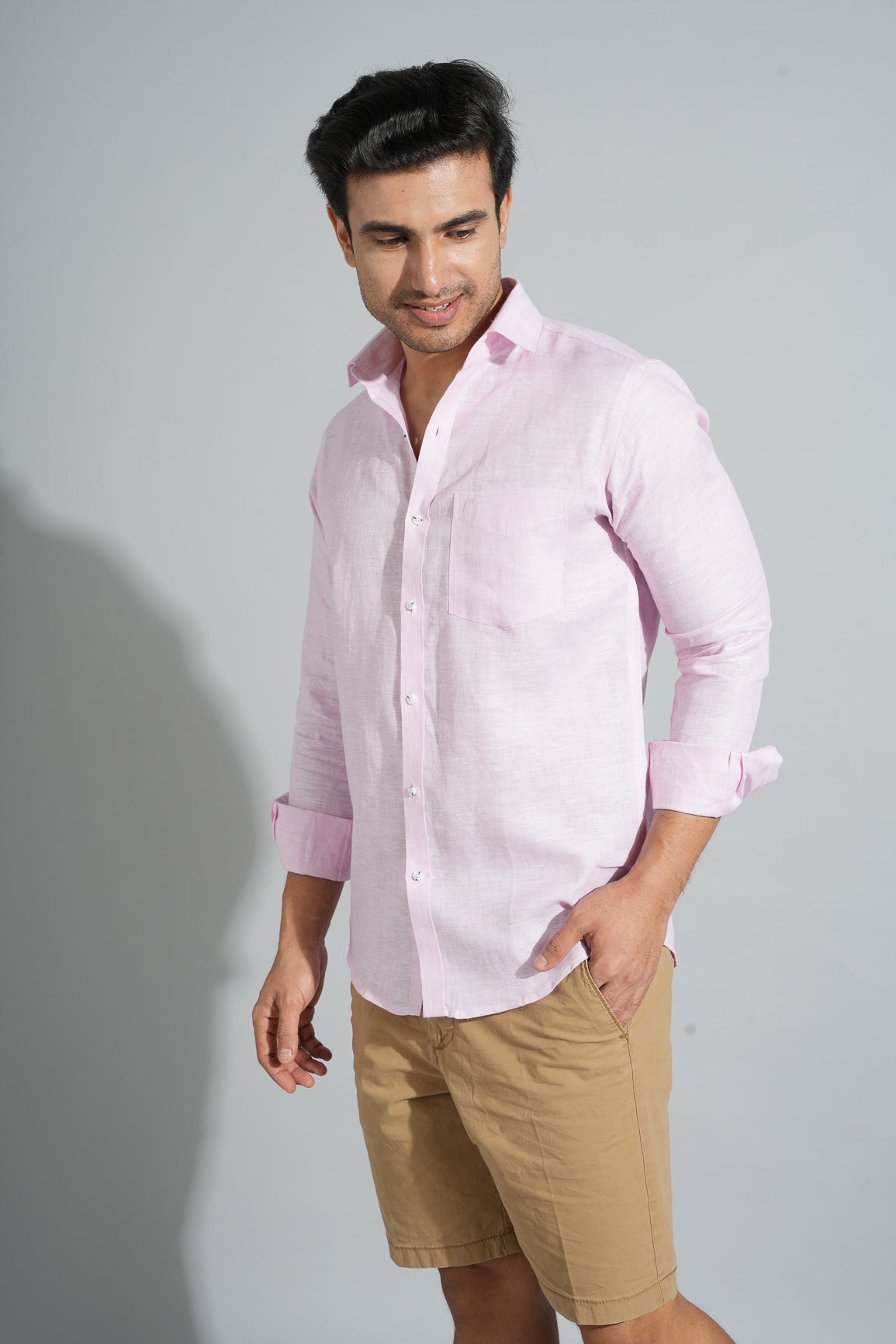 Pink - Pure Linen Shirt