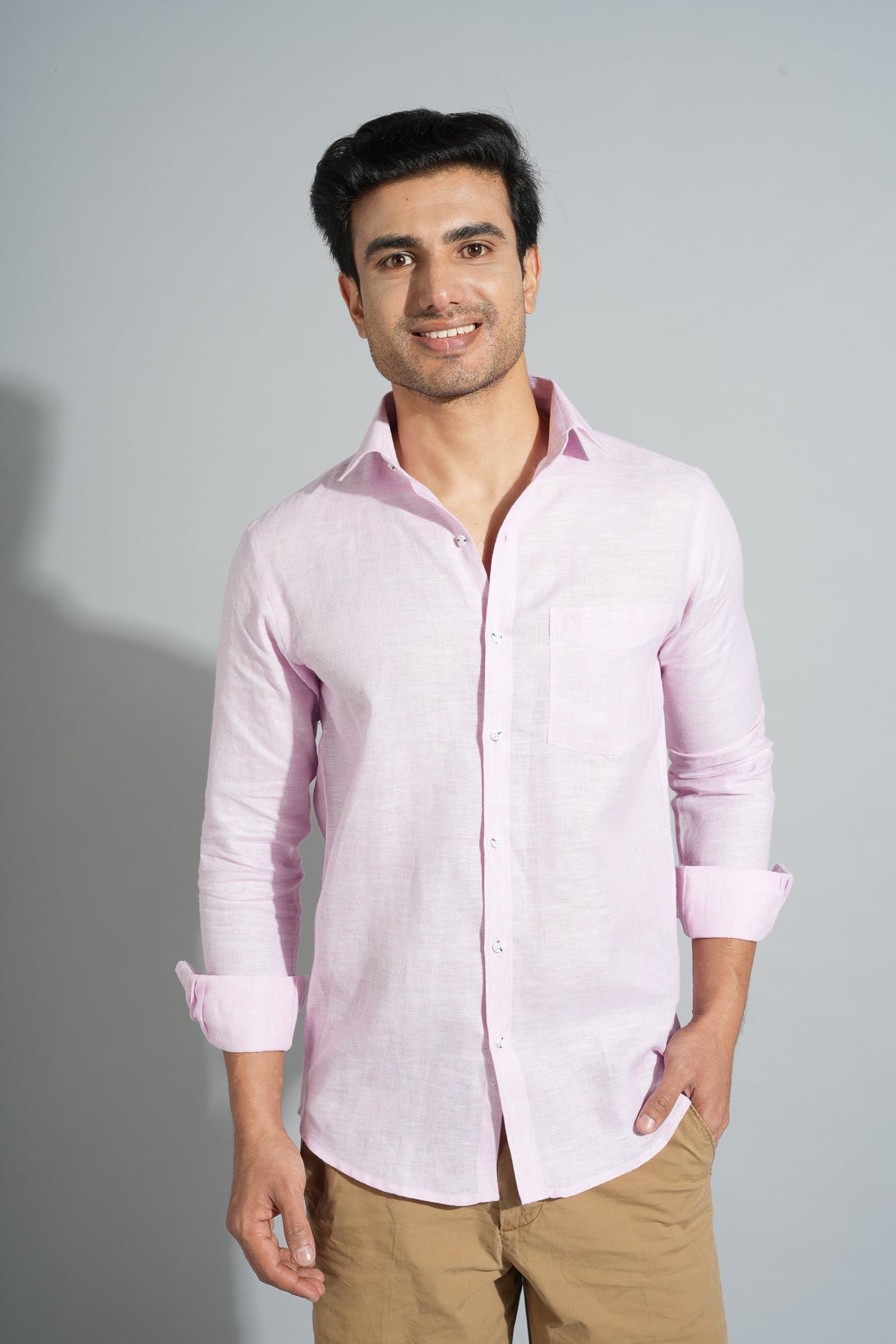 Pink - Pure Linen Shirt