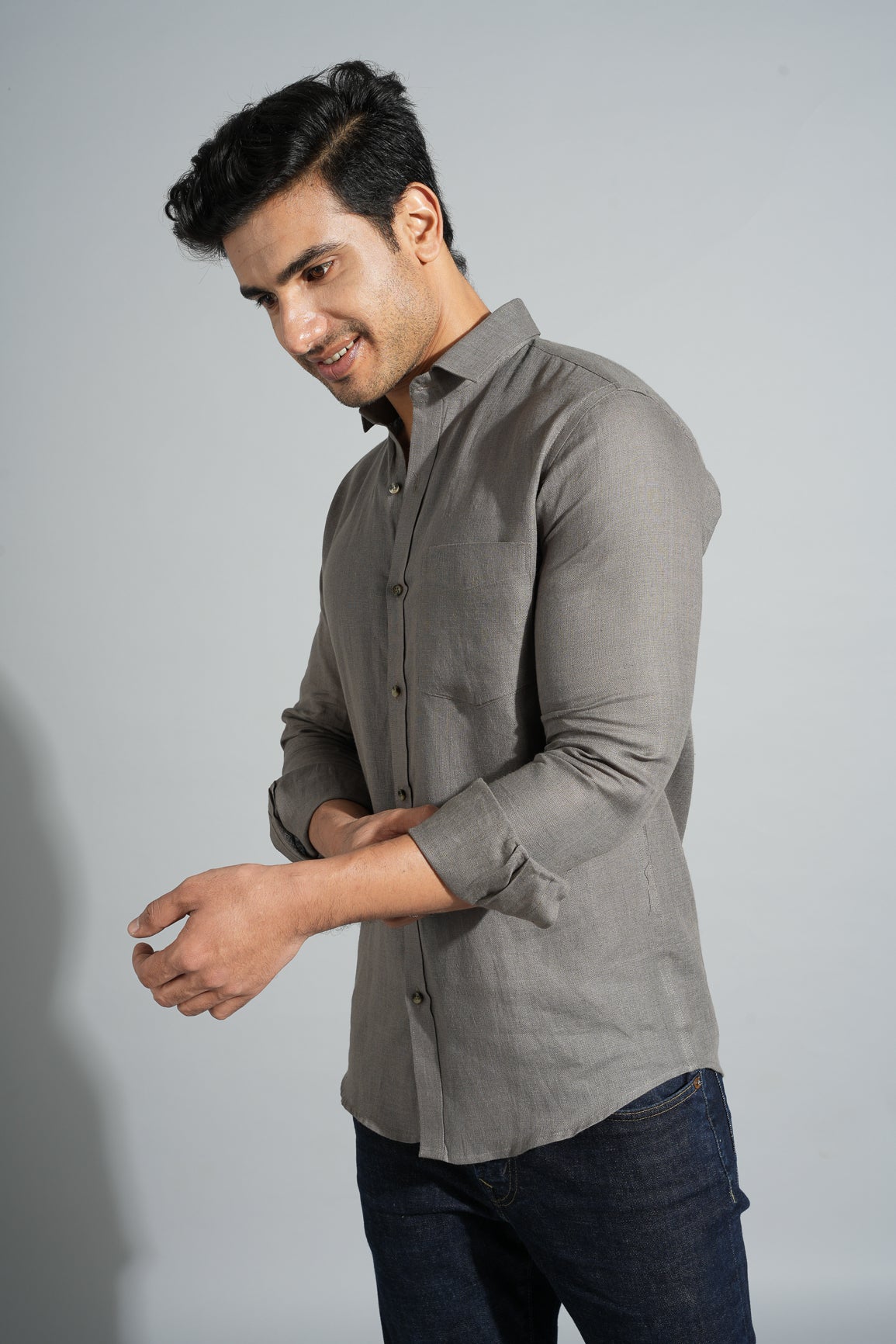 Ash Grey - Pure Linen Shirt