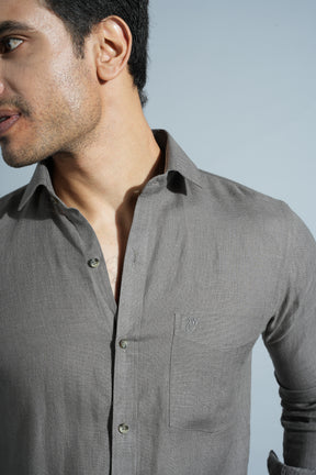 Ash Grey - Pure Linen Shirt