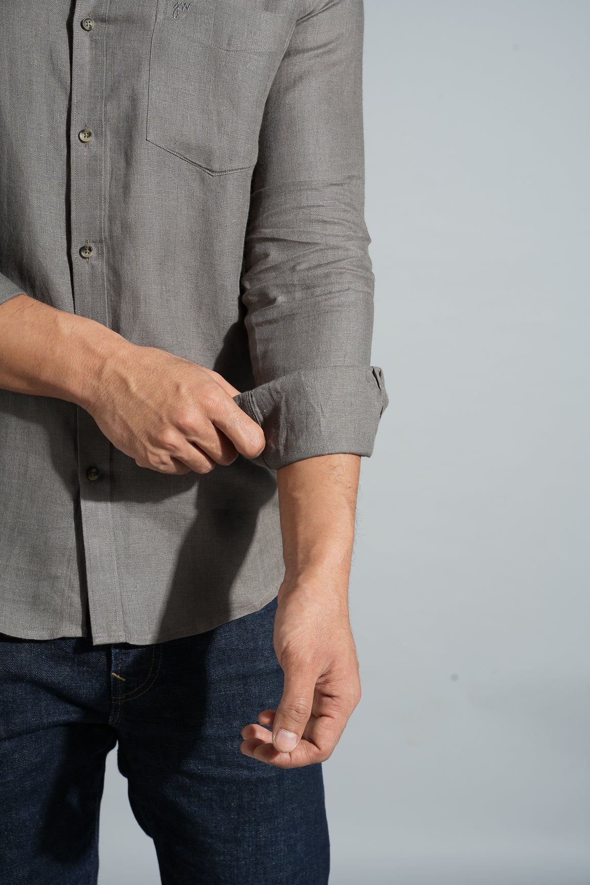 Ash Grey - Pure Linen Shirt