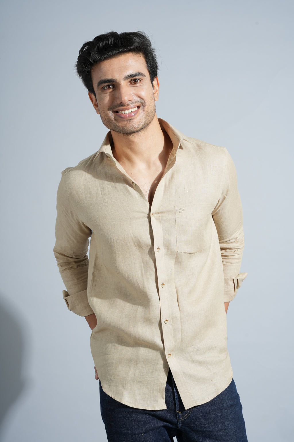 Men's Premium Linen Shirt | Khaki