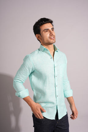 Pastel Blue - Pure Linen Shirt