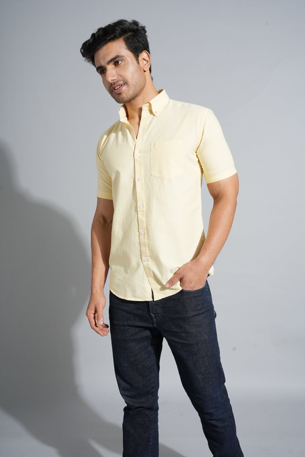 Yellow - Oxford Button Down Slim Fit Shirt