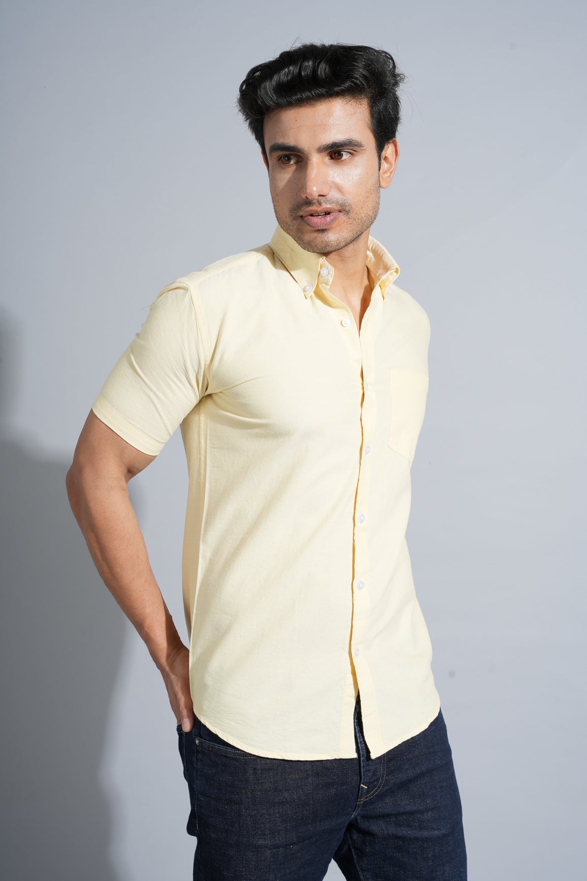 Yellow - Oxford Button Down Slim Fit Shirt