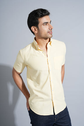 Yellow - Oxford Button Down Slim Fit Shirt