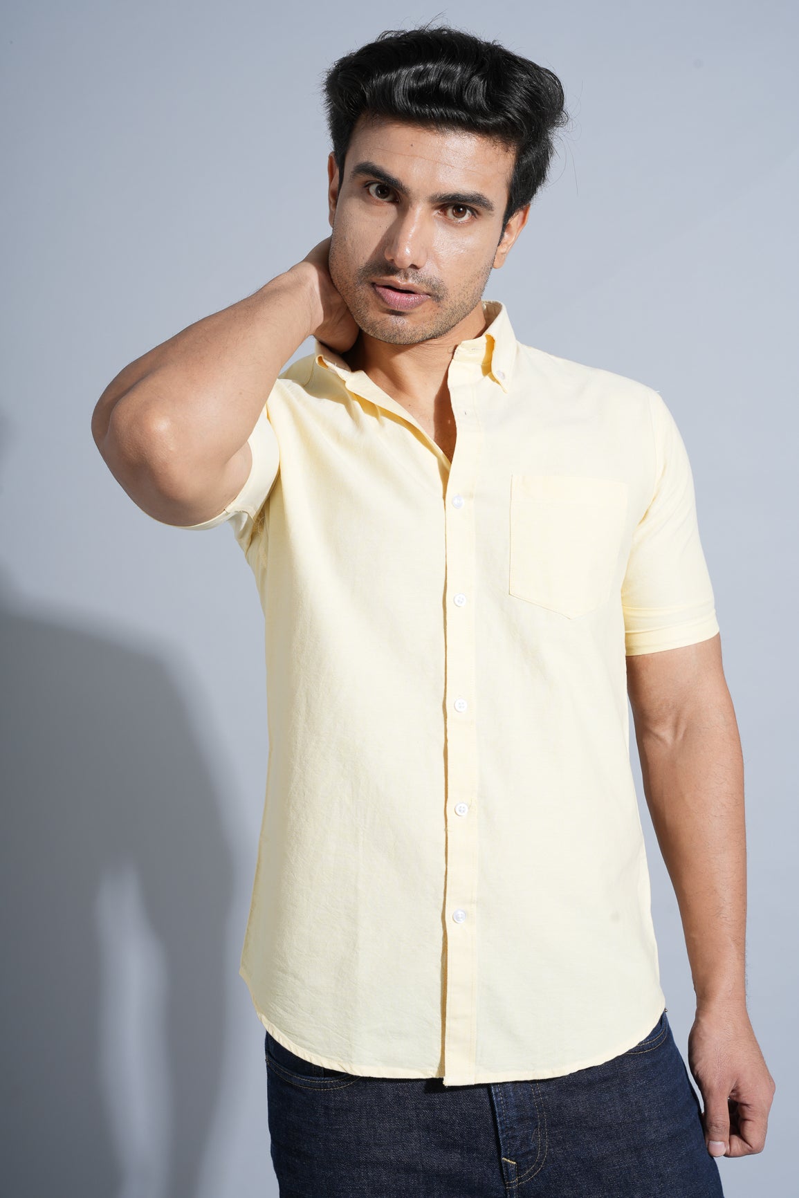 Yellow - Oxford Button Down Slim Fit Shirt