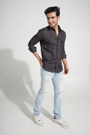 Deneb - Casual Double Pocket Slim Fit Shirt