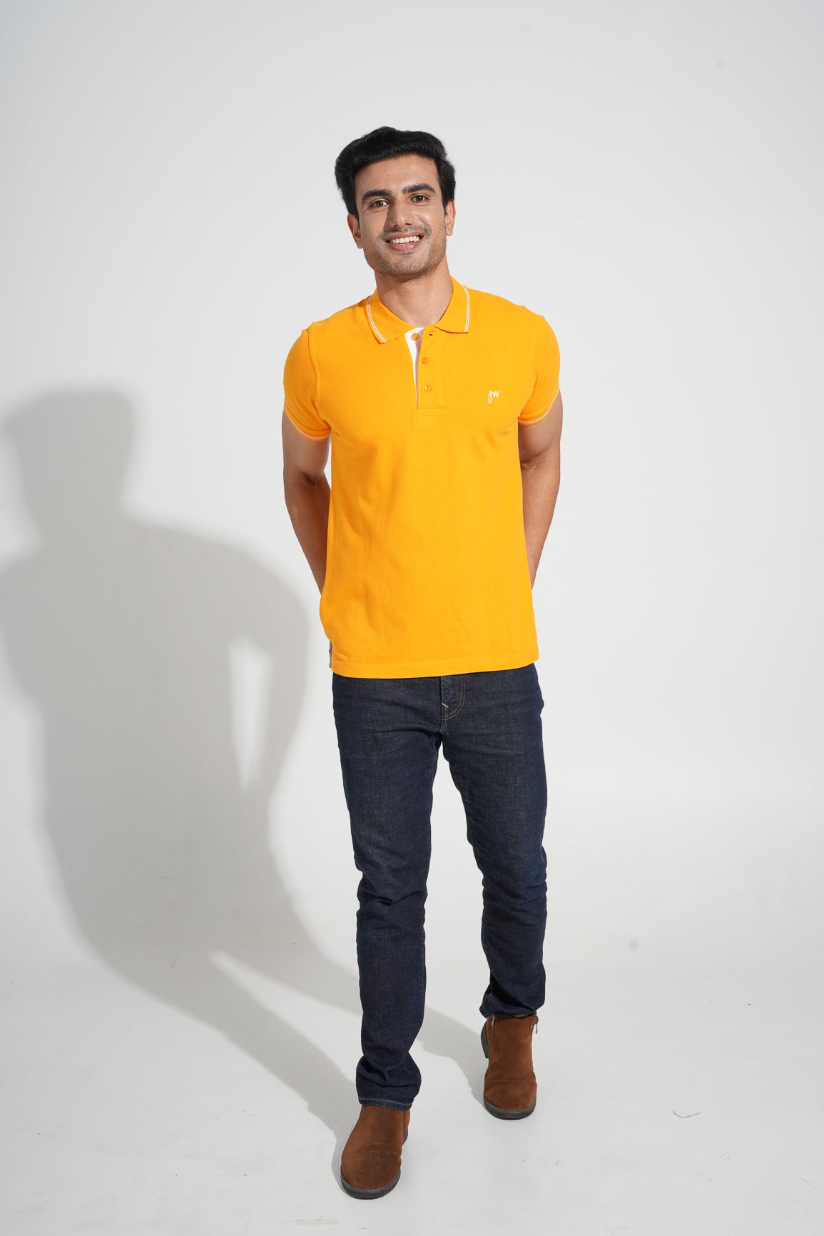 Bayu - Tipped Men's Polo - Tangerine