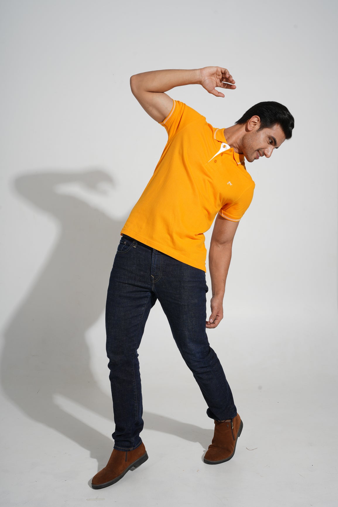 Bayu - Tipped Men's Polo - Tangerine