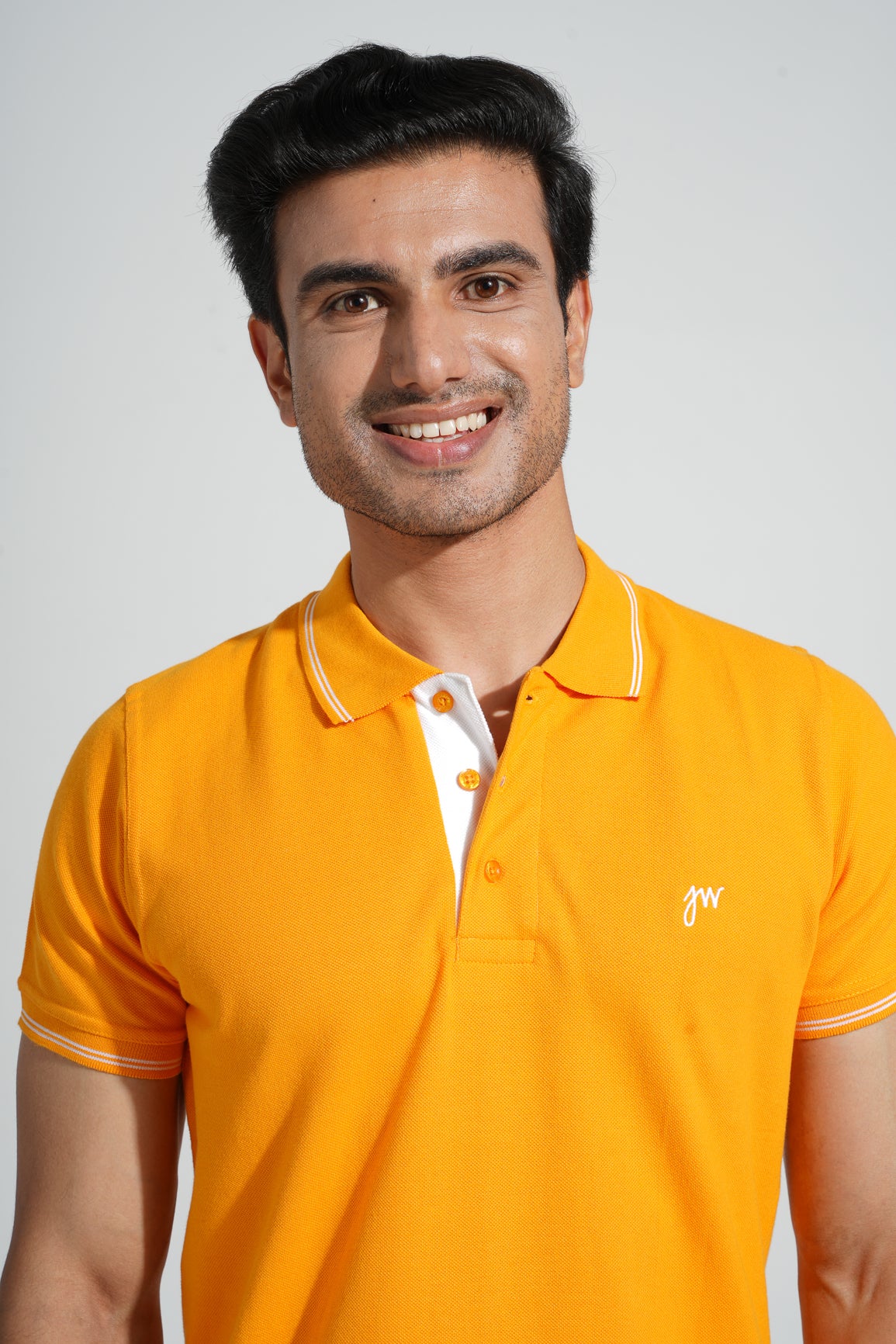 Bayu - Tipped Men's Polo - Tangerine