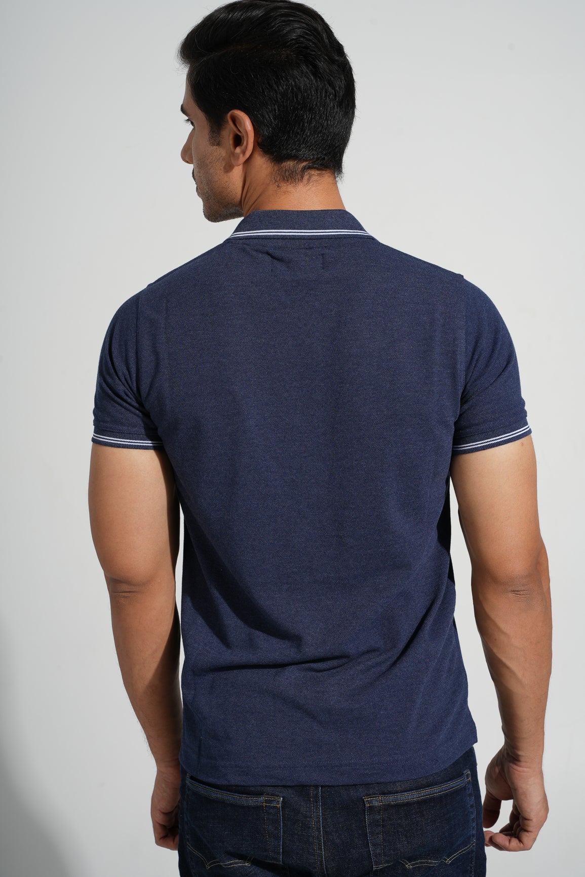 Zeru - Tipped Men's Polo - Dark Denim