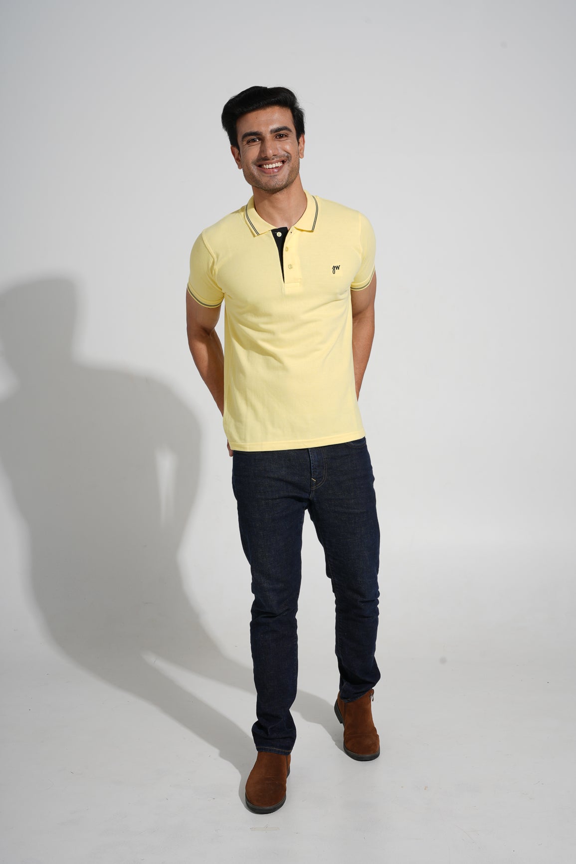 Rai - TIpped Men's Polo - Lemon