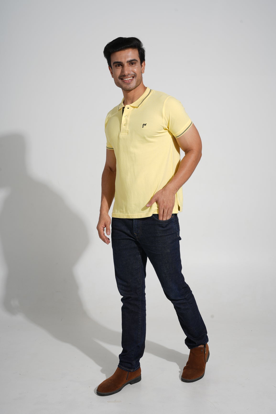 Rai - TIpped Men's Polo - Lemon