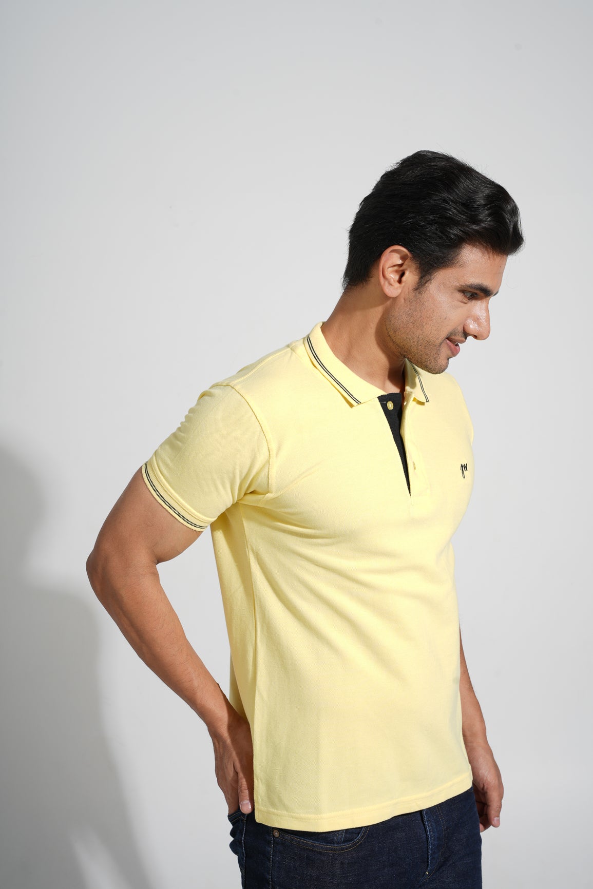 Rai - TIpped Men's Polo - Lemon