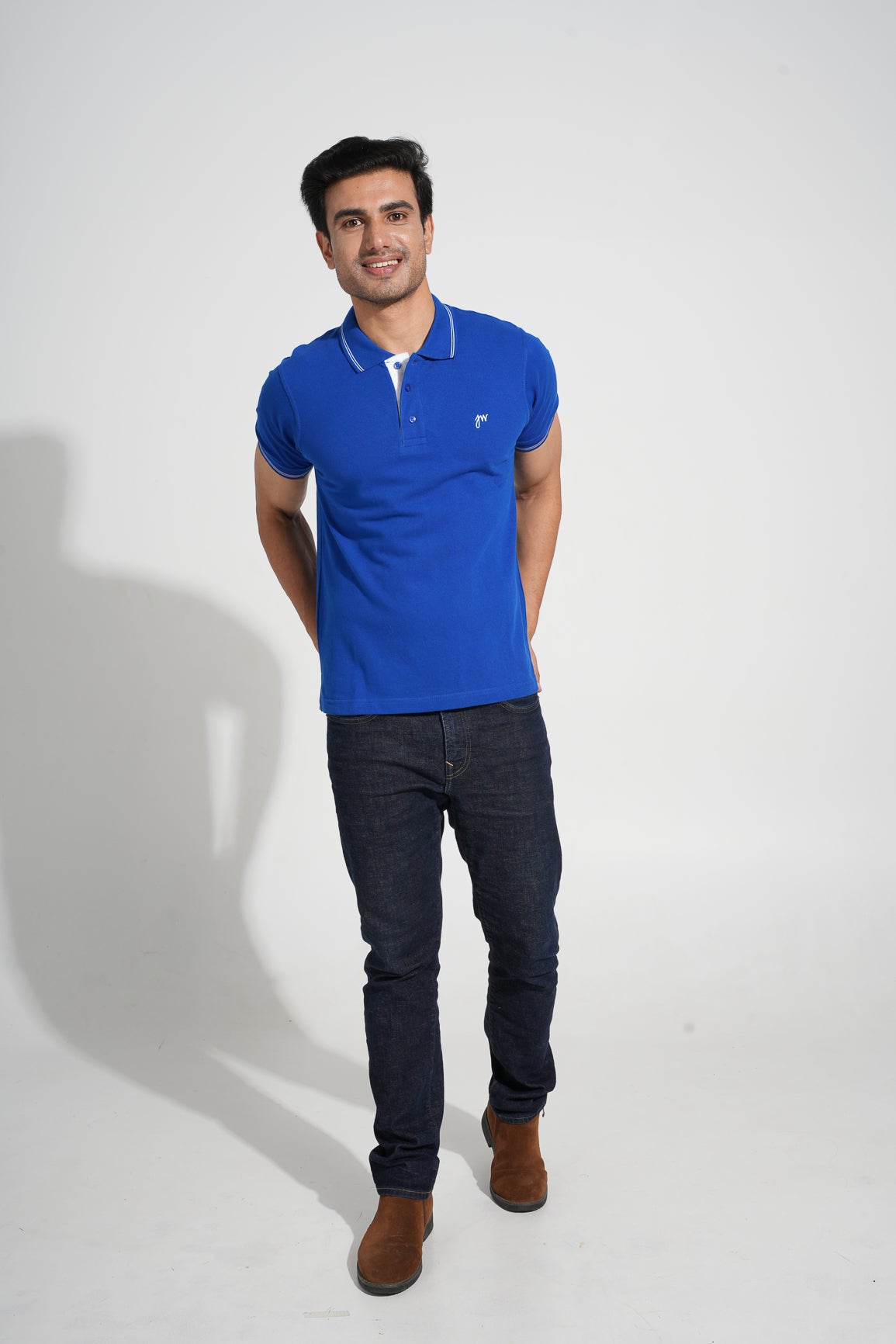 Vega - Tipped Men's Polo - Royal blue