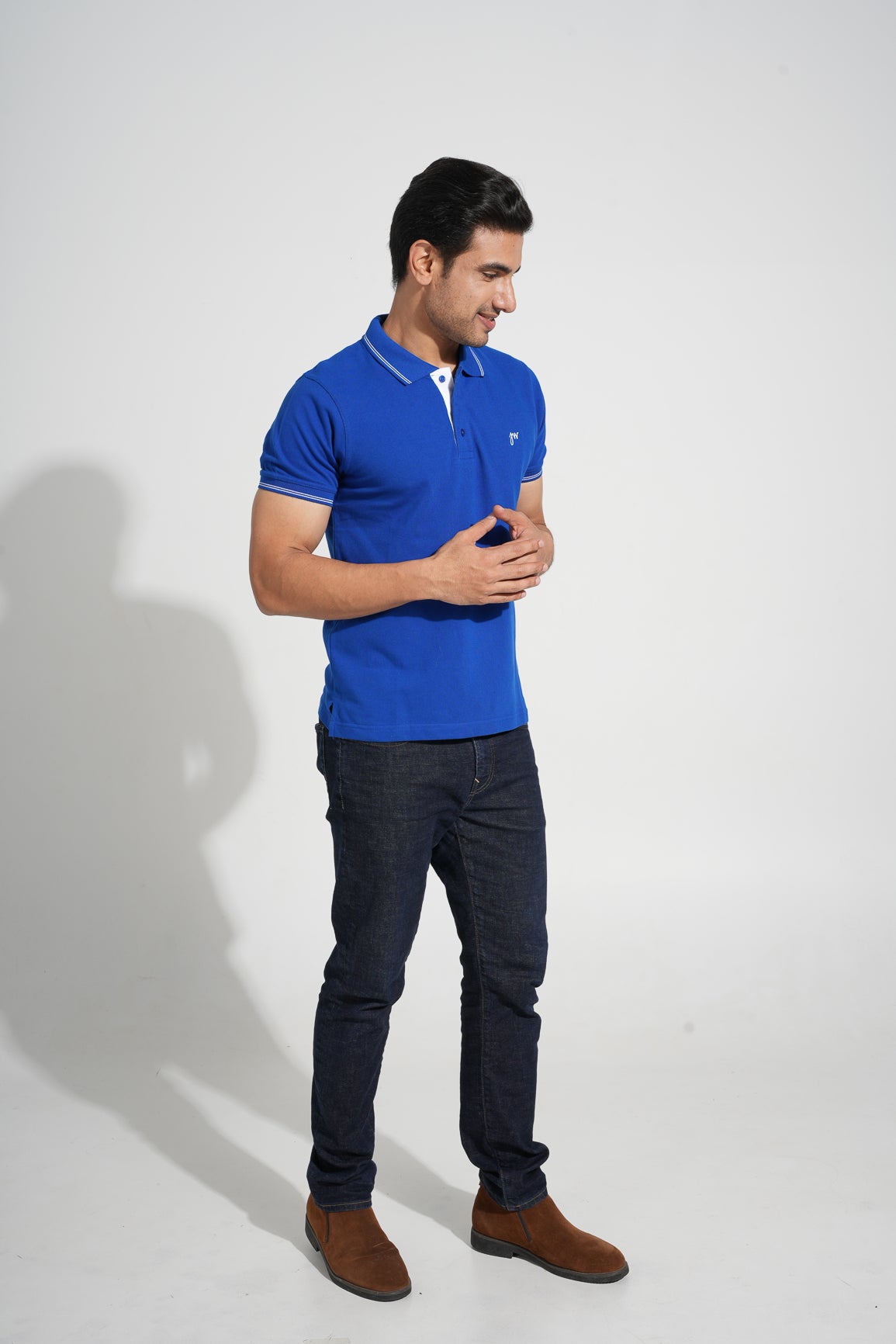 Vega - Tipped Men's Polo - Royal blue