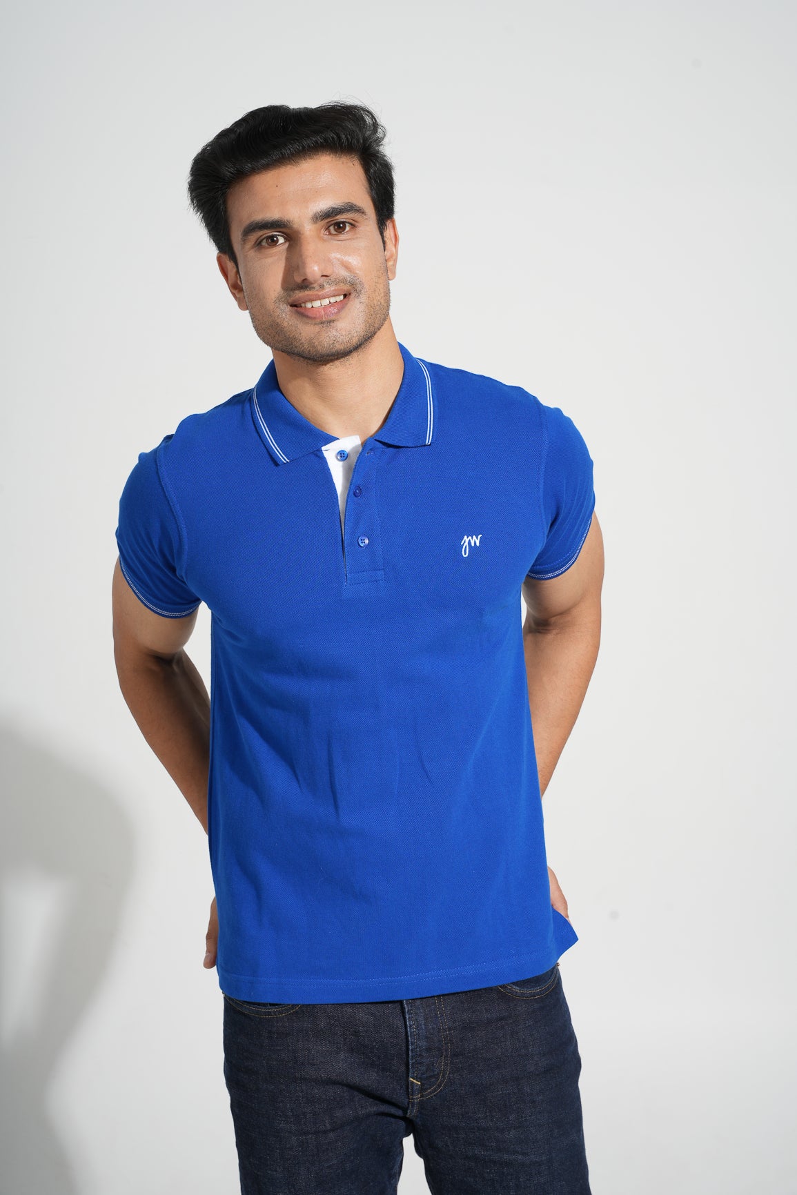 Vega - Tipped Men's Polo - Royal blue