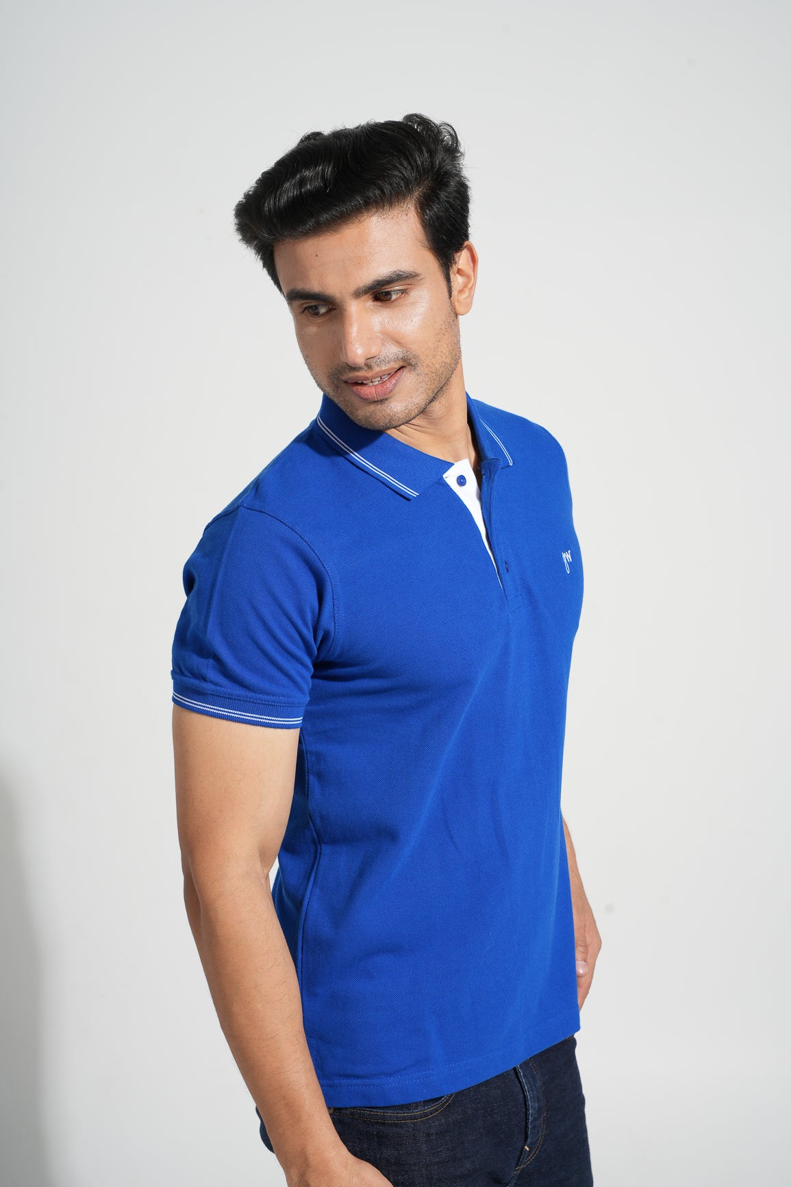 Vega - Tipped Men's Polo - Royal blue