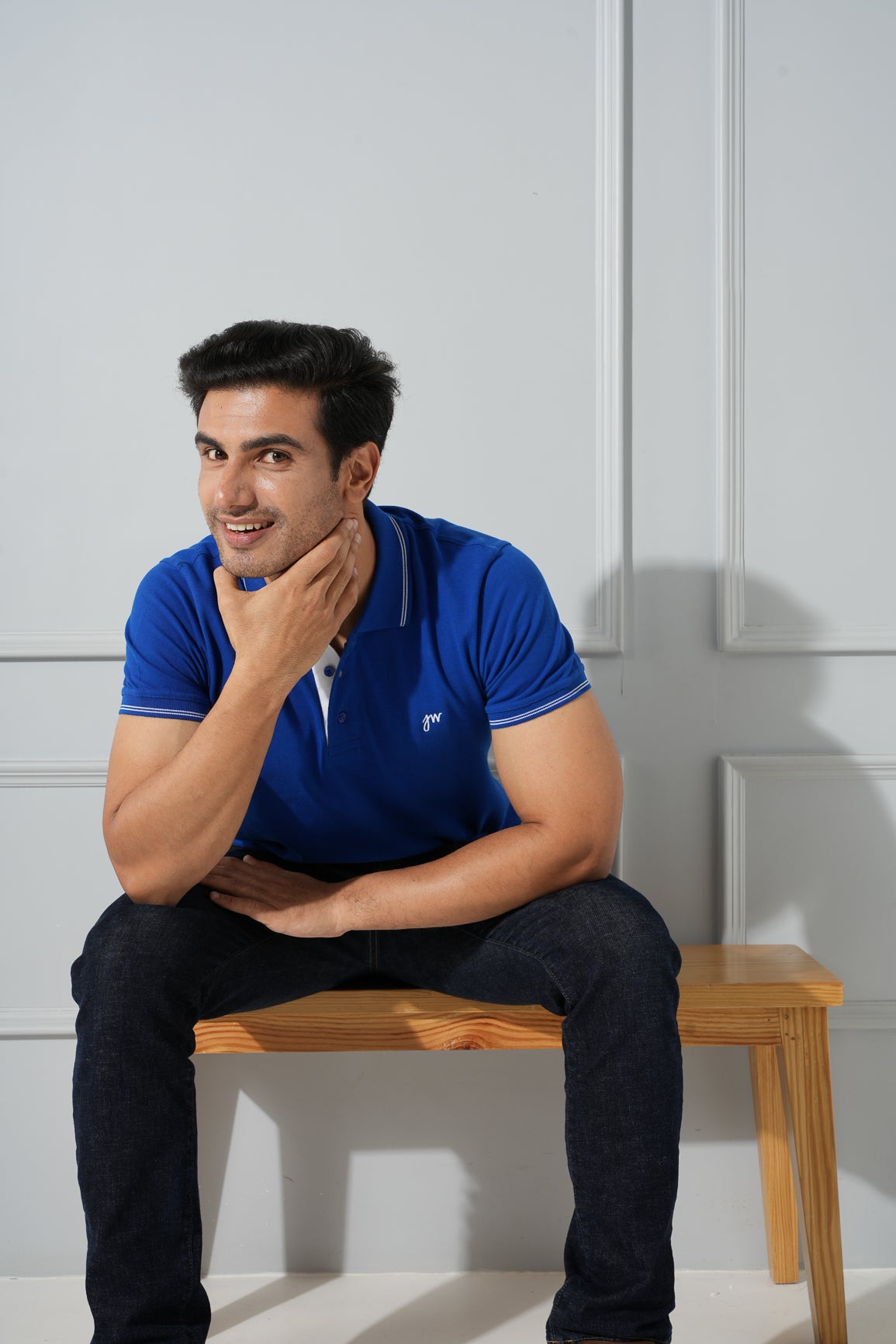 Vega - Tipped Men's Polo - Royal blue