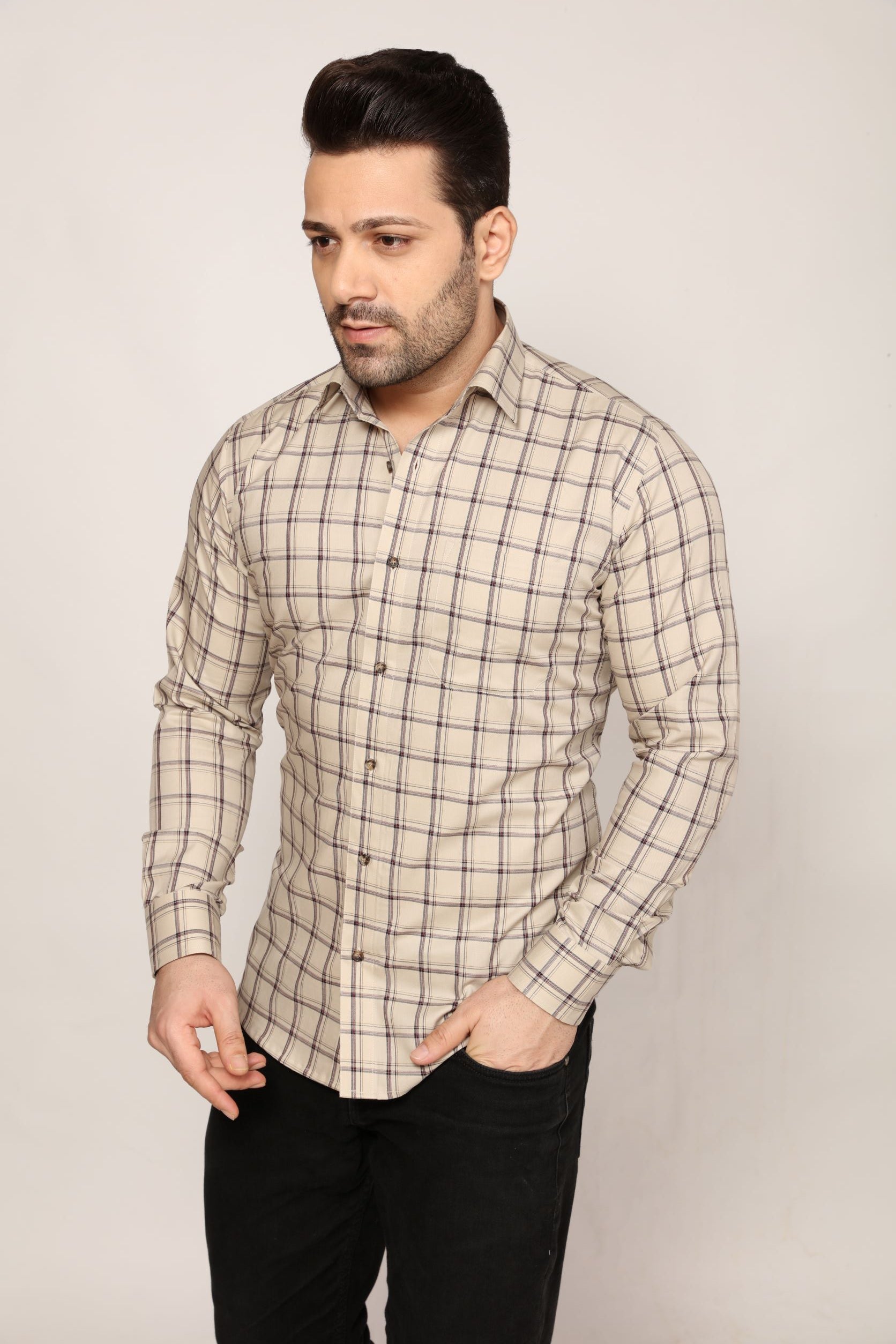 Preston -  Checkered slim fit shirt - John Watson