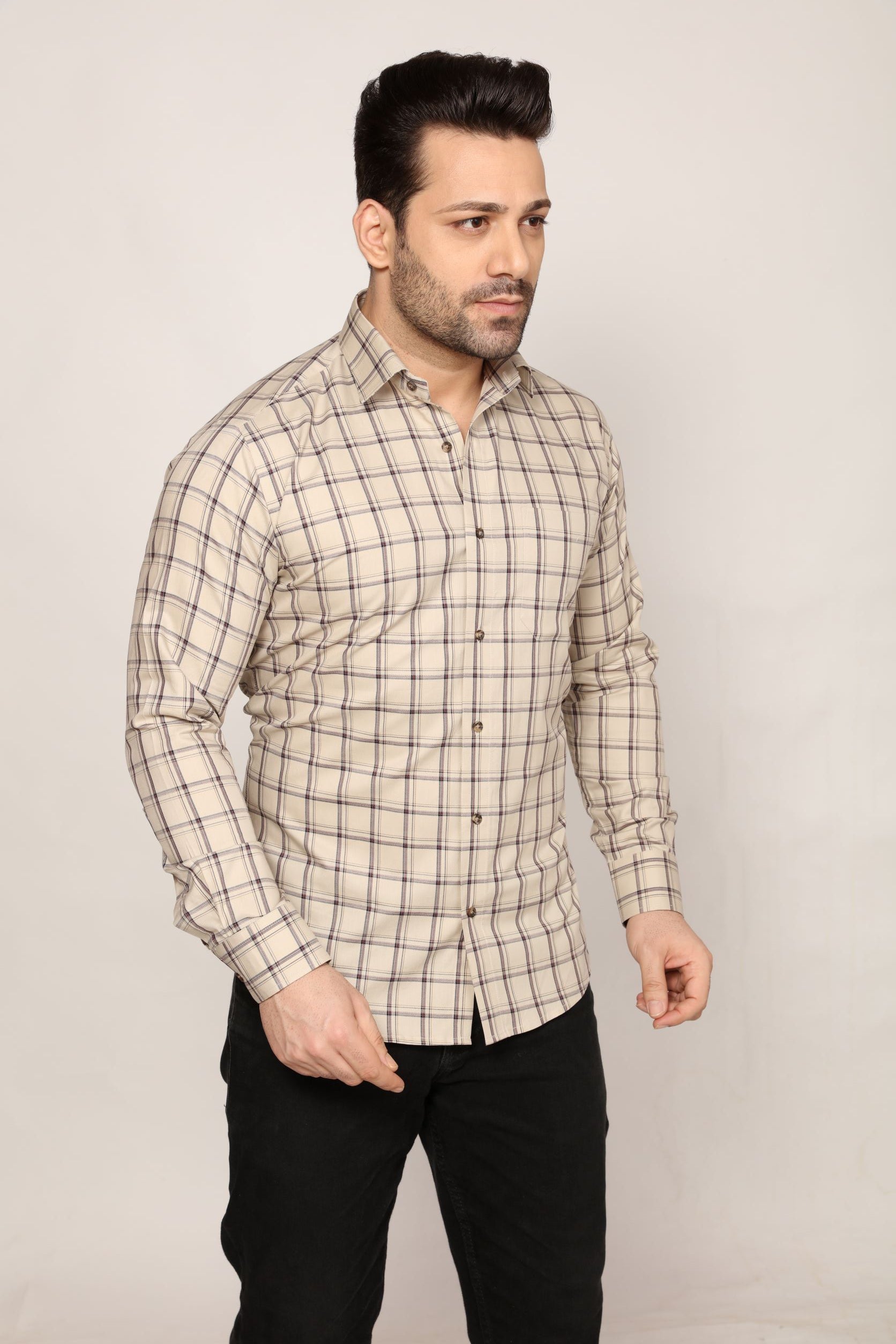 Preston -  Checkered slim fit shirt - John Watson