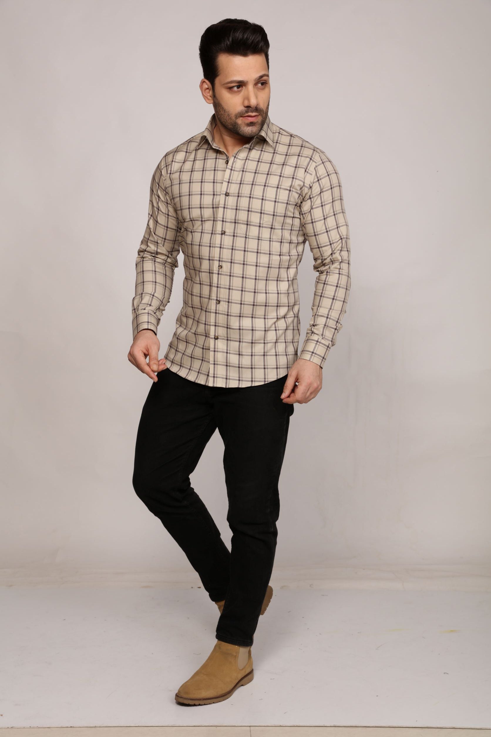 Preston -  Checkered slim fit shirt - John Watson