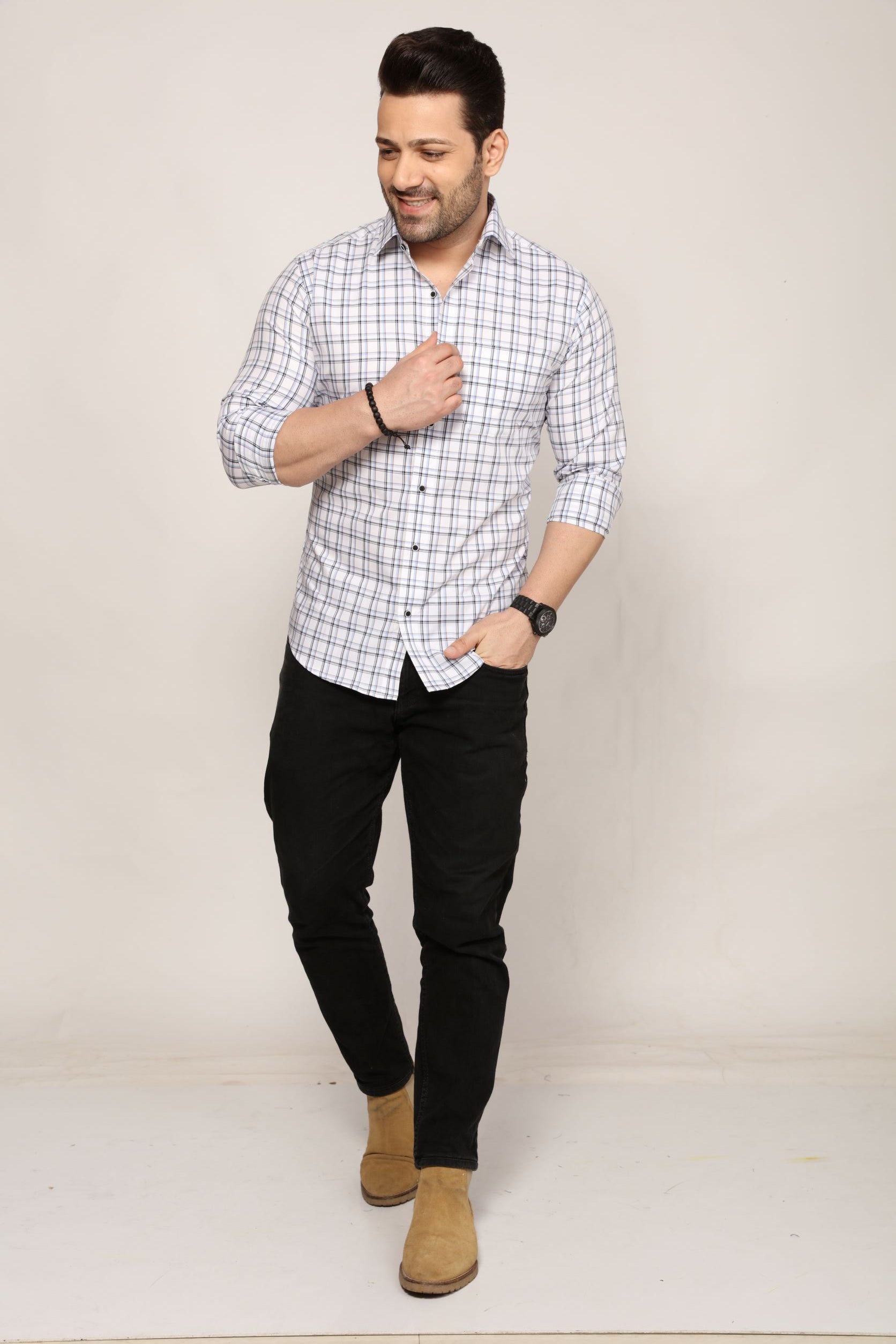 Salisbury - Checkered slim fit shirt - John Watson